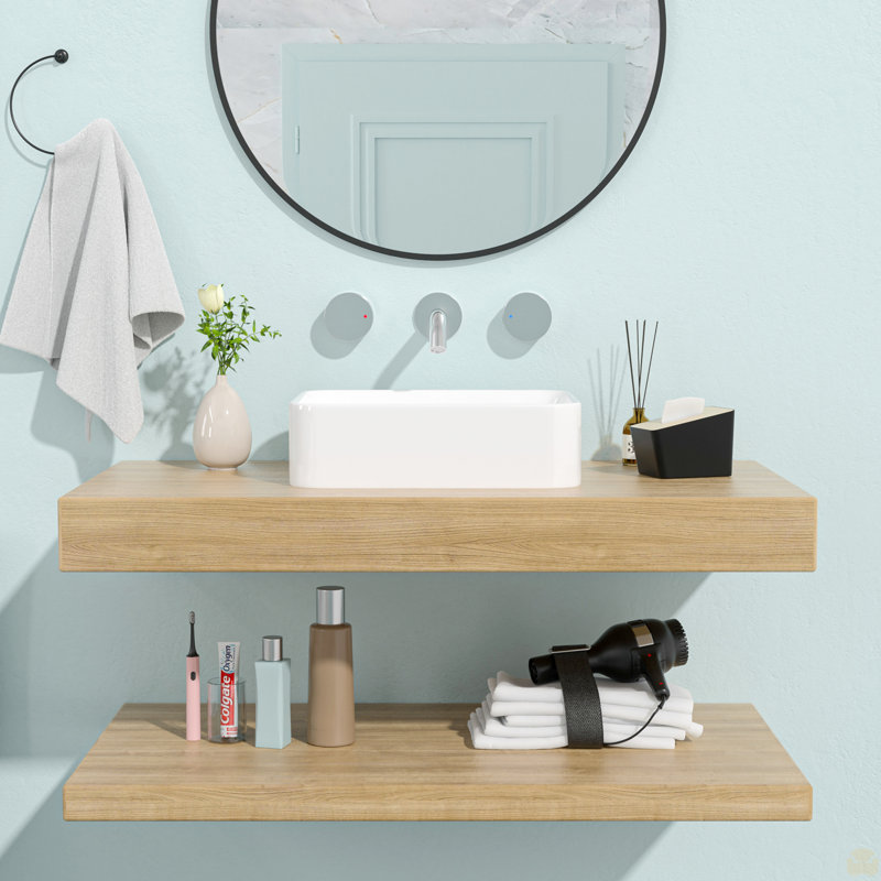 19"X15" Ceramic Rectangular Vessel Bathroom Sink