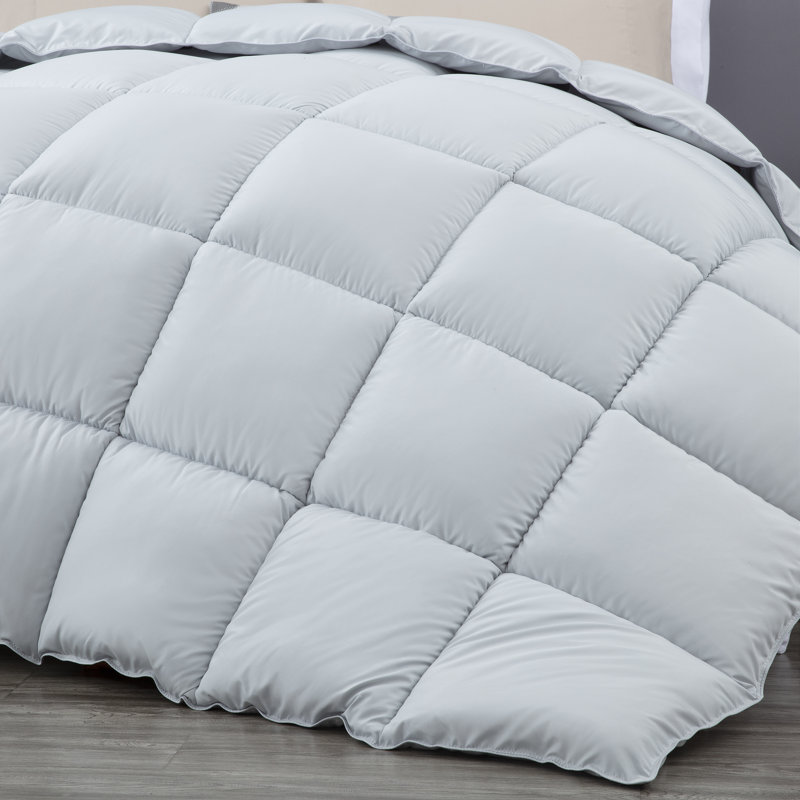 All Season Down Alternative Comforter Duvet Insert with Corner Tabs, King, Silver