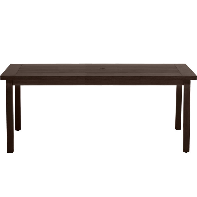 Club Aluminum Outdoor Dining Table, Mahogany