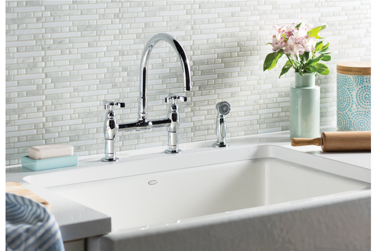 kitchen sink with side sprayer