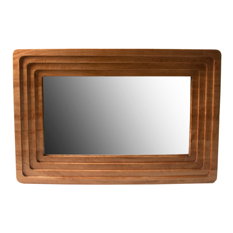 Reclaimed Wood Rectangle Mirror, 60 cm H x 90 cm W