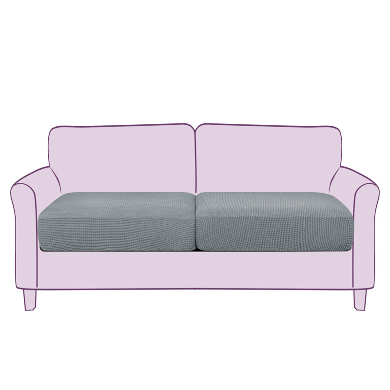 Housse pour causeuse à coussins carrés texturés, Mélange de polyester - gris clair
