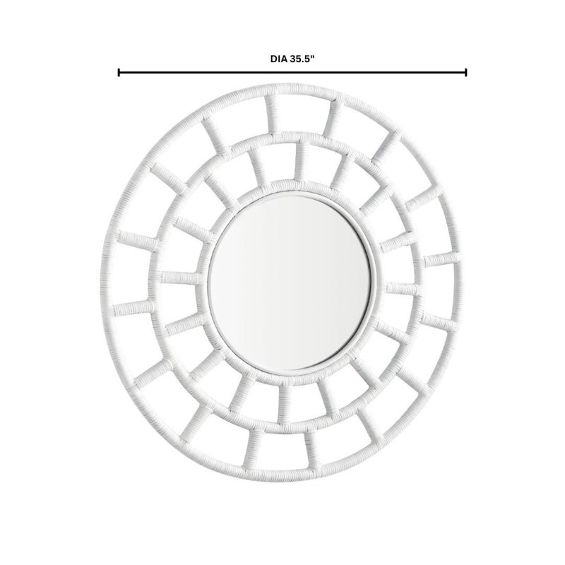 Comoros Round Framed Wall Mirror, 35.5" x 35.5"