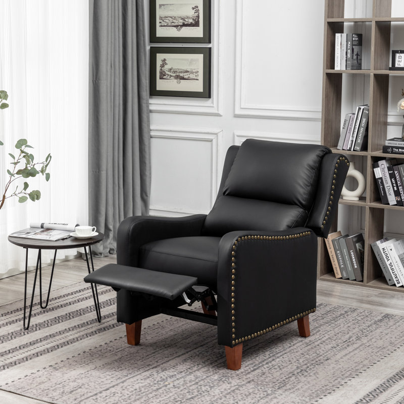 Ipina Leather Match Manual Recliner, Black