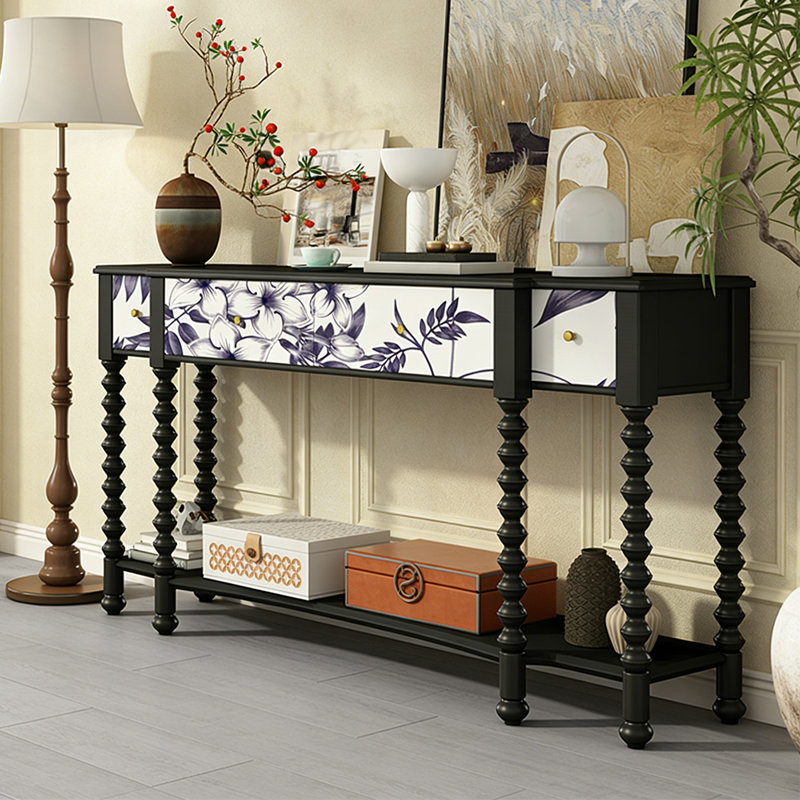 Elegant and retro drawer console table