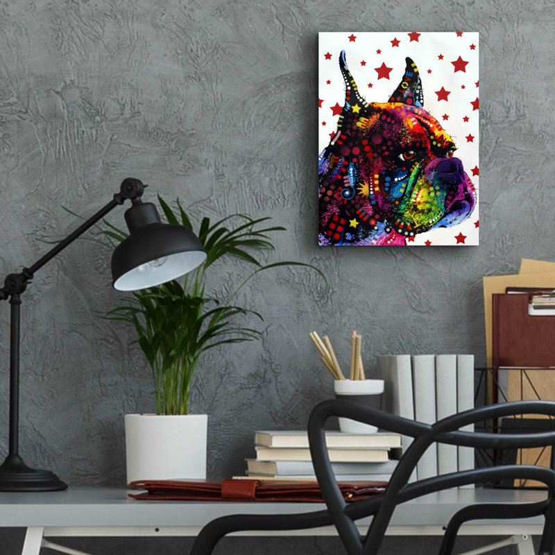 Red Barrel Studio 'Profile Boxer 2' by Dean Russo, Acrylic Glass Wall Art, ACR-18551, 16" H x 12" W x 0.13" D