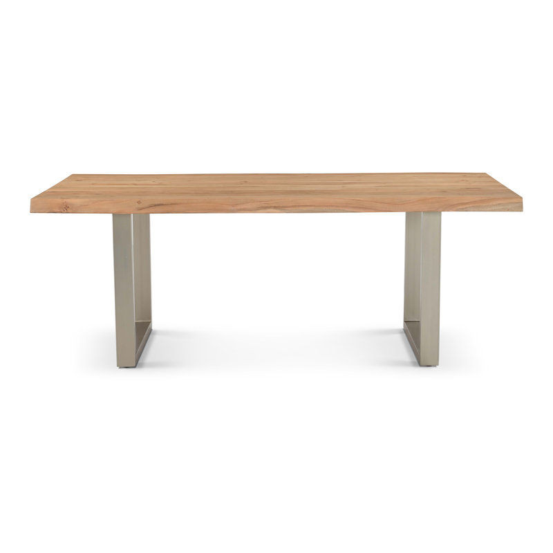 Brooks Dining Table, 29.75"H x 79"L x 40"W, Teak, Pewter