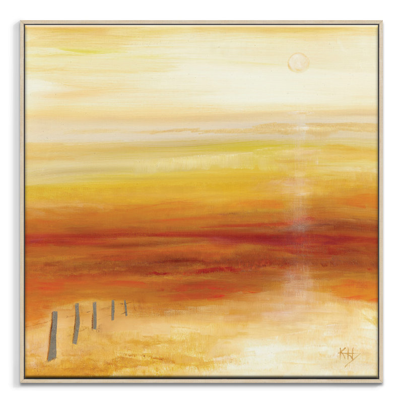 Outback Sunrise by Karen Hopkins - Wrapped Canvas Painting, 41cm H x 41cm W, Timber Floater Frame