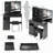 37 Inch Middle Size Left Drawer Desktop Vanity Table with Cushioned Stool, Extra Large Sliding Mirror, Multi-Layer High Capacity Storage for Practical and Fashionable Use in Large Spaces-1363251067