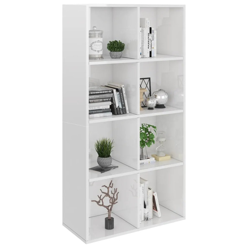 Bibliothèque autoportante vidaXL, Blanc très luisant, (4 tablettes) H 51,2 po x l 26 po x P 11,8 po