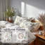 Ensemble d'édredon 6 pièces à imprimé animal - Jardin de lapins gris avec taies décoratives et coussins décoratifs-131228979