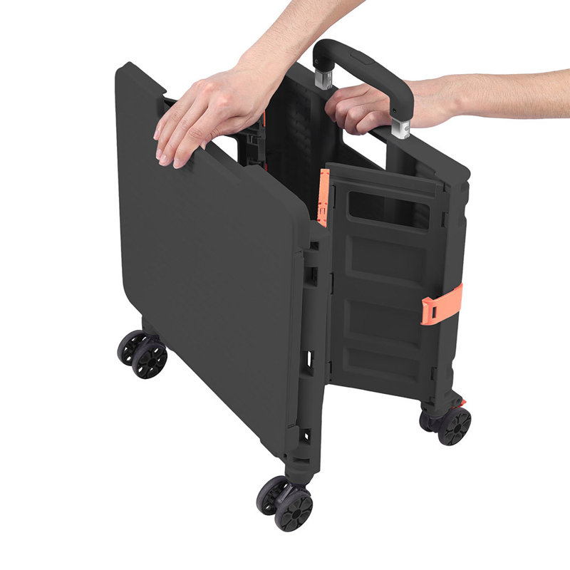 Dorcia 44cm H x 40cm W Utility Cart with Wheels, Black