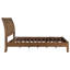 Grand lit plateforme de style transitionnel, tête de lit, lit brun avec aspect