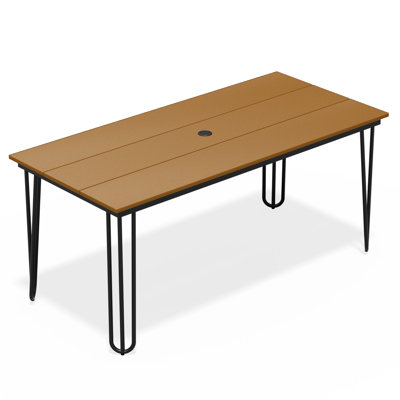 Polystyrene 66.9'' L Outdoor Dining Table