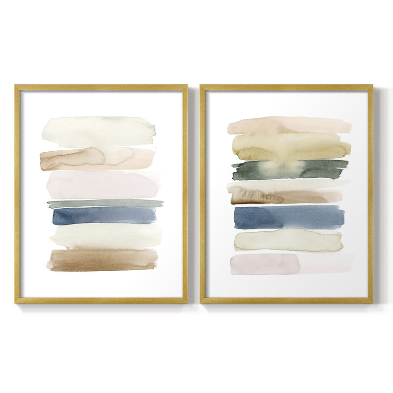 Impression encadrée «Faint Swatches I-Premium» - prêt à être accroché - aucun clou requis - aucun clou requis, Doré