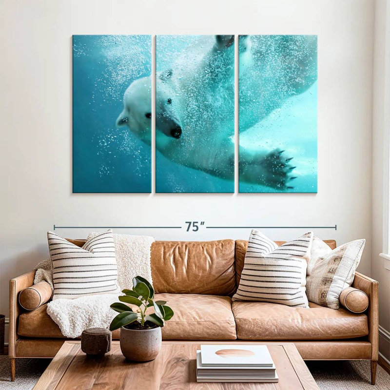 Underwater Polar Bear, 42" H x 65" W