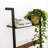 Versatile Industrial Rustic Brown Wall-Leaning Blanket Ladder with Storage Shelf