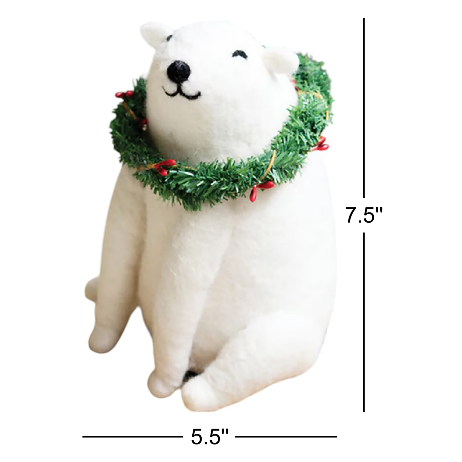 LIGHTED FELT CHRISTMAS POLAR BEAR