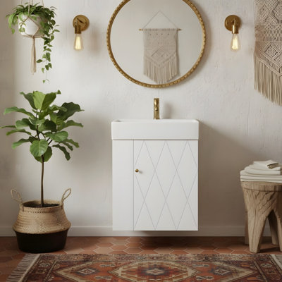 Meuble-lavabo à motif de losanges 20 po