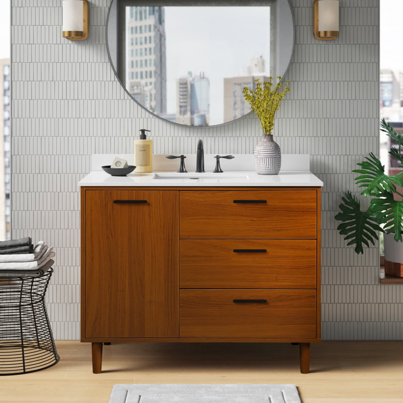 Ensemble de meuble-lavabo simple 42 po Baldwin, Noyer brun