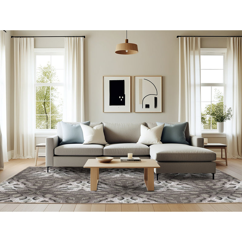 Geometric Indoor Rug, Rectangle 6' x 9'