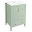 Meuble-lavabo de 24 po avec lavabo, une armoire avec porte à fermeture en douceur, 3 tiroirs à fermeture en douceur, poignées en métal rétro