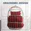 Fauteuil rouge pour l'extérieur - pliable, résistant aux intempéries, avec coussin et balançoire en acier inoxydable-574566313-574566312