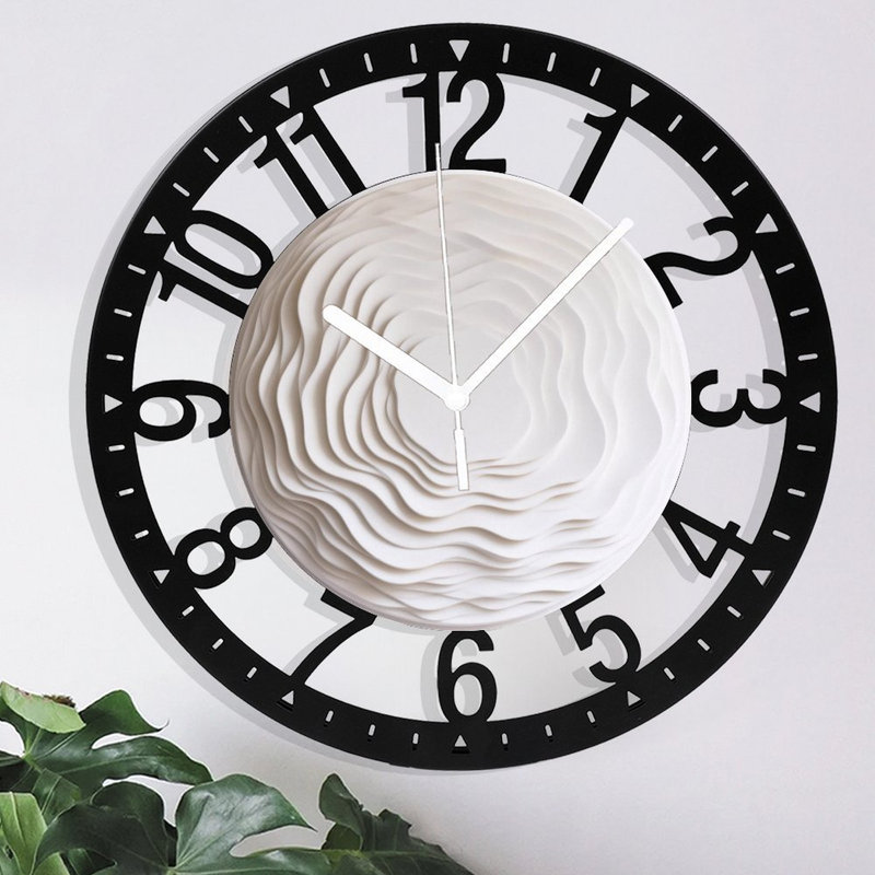 Horloge murale ronde en fer 10 po avec mouvement à quartz silencieux, chiffres arabes, impression UV