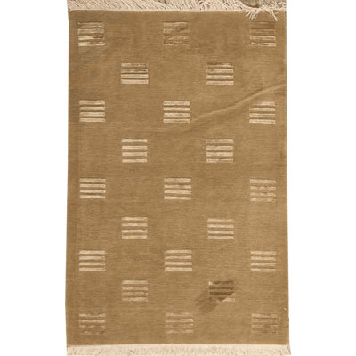 Tapis vert noué à la main de haute qualité