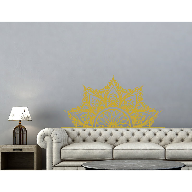Adhésif décoratif demi-mandala, Doré, H 40 po x l 62 po