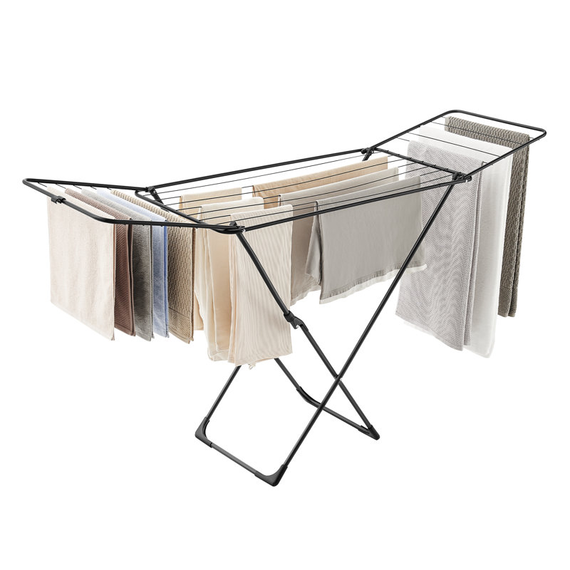 Steel Foldable Gullwing Drying Rack, Black