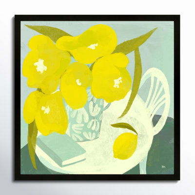 Yellow Flowers And Lemon Painting by StudioM
