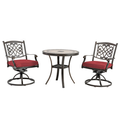 2 - Person Patio Dining Set with Round Table , Cushions Included