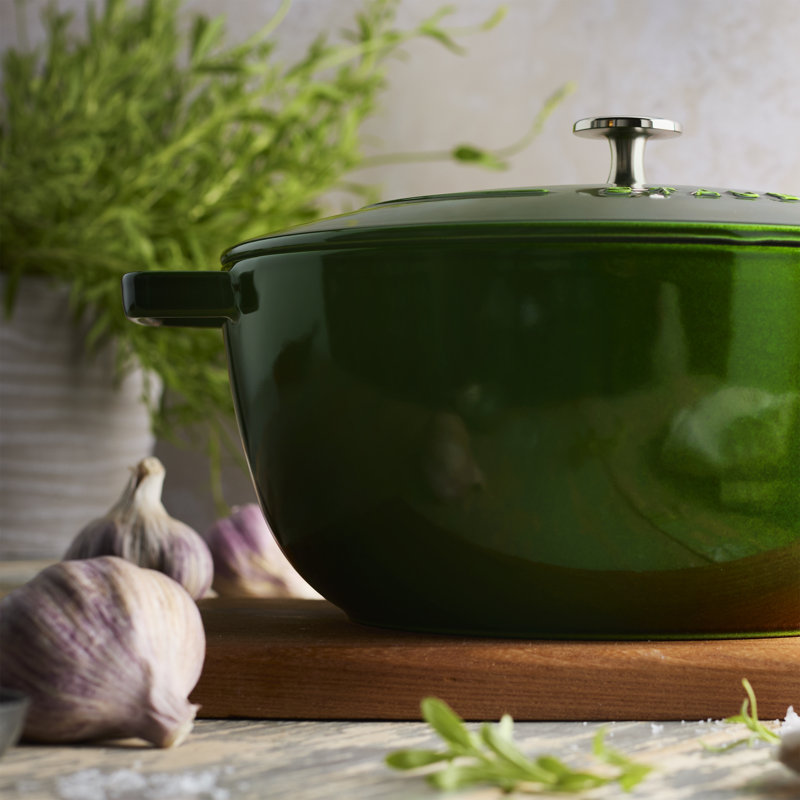Staub Cast Iron Essential French Oven, Dutch Oven, 5-Quart, Serves 5-6, Made In France - Basil
