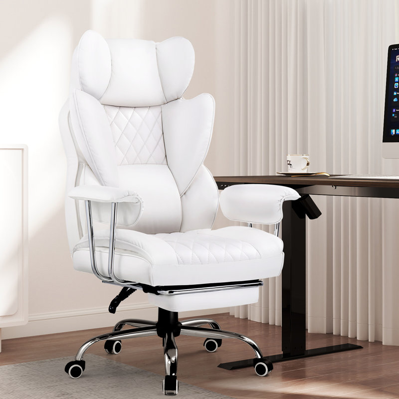 Big And Tall Gaming Chair With Pocket Spring Lumbar Support, Ergonomic Office Chair With Footrest, Executive Desk Chair With Outward Fixed Soft Armrests, Computer Chair With High Back