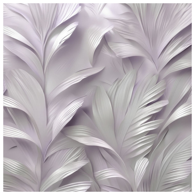 Textured Leaf Pattern Blankets, 50in W x 60in H, Light Gray Light White