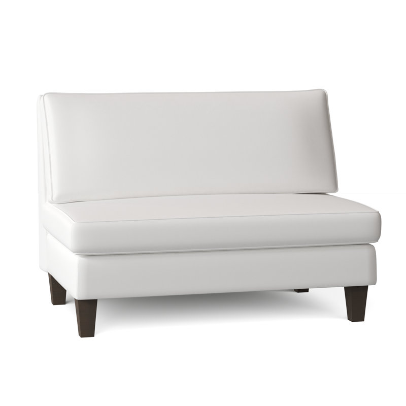 Causeuse Valerie, Bella en velours performance blanc, Naturel