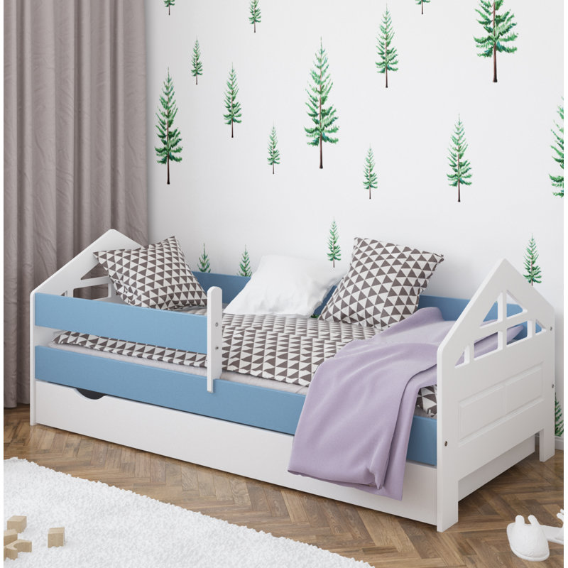 Vezina Cabin Bed with Storage Included, 80 x 140 cm, Blue