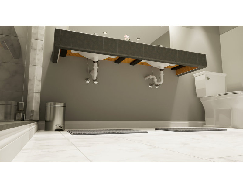 Ensemble de meuble-lavabo flottant avec planche imperméable orange Original - Original Vanity Bracket® 24 "