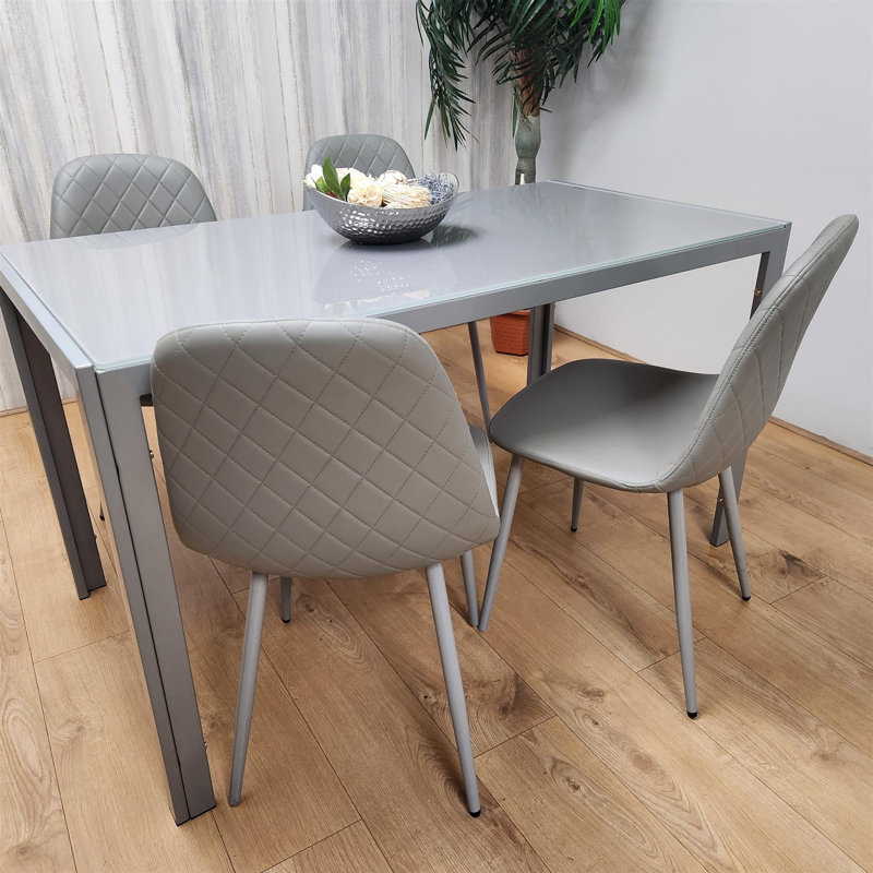 Lindon 4 - Person Dining Set, Grey