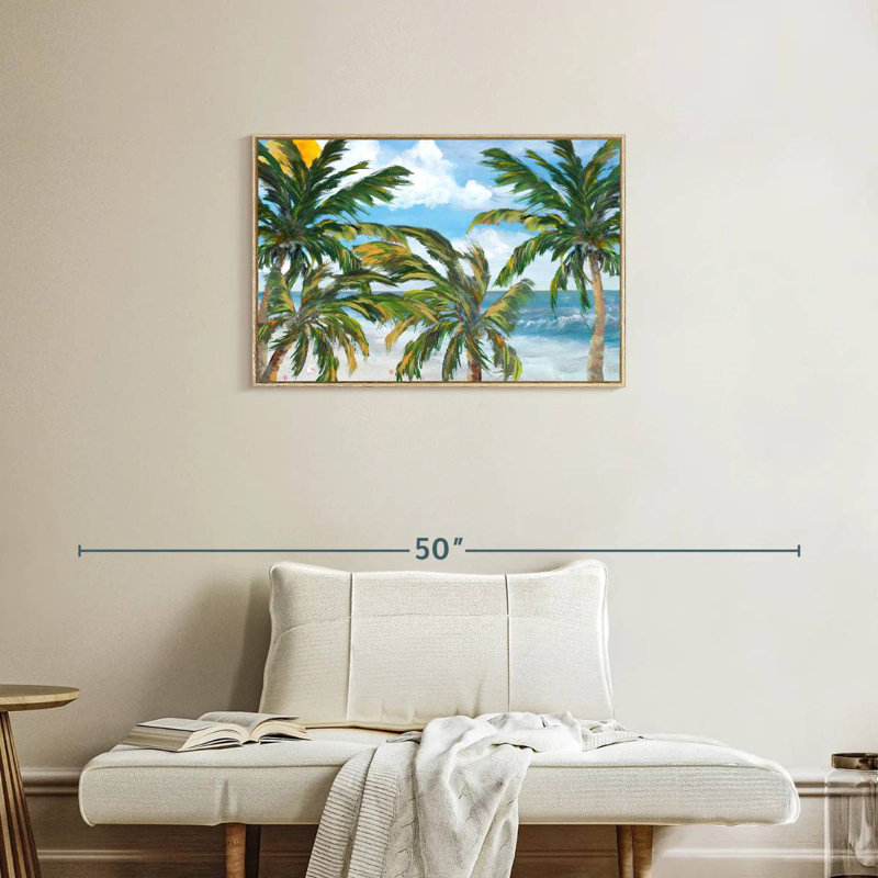 Paradis d'arbres tropicaux, Cadre flottant en bois naturel, 31 po x 21 po