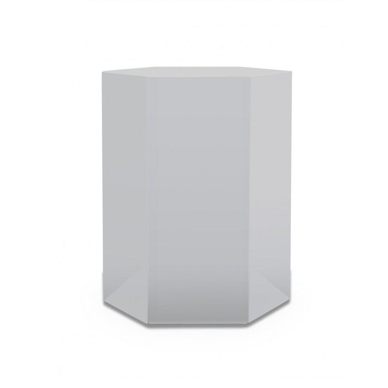 Table de bout Athenian Block, H 17,25 po x l 14,5 po x P 12,5 po, Gris clair