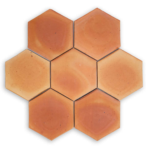 Moroccan Mosaic 7 1/2" x 6 1/2" Hexagon Terra Cotta Wall & Floor Tile ...