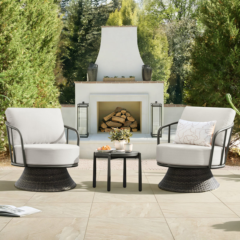 3-Piece Swivel Patio Conversation Set