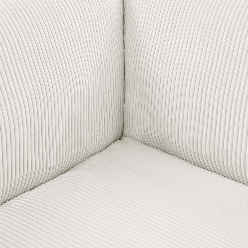 Arfsten Corduroy U-Shaped Sectional, Cream Corduroy