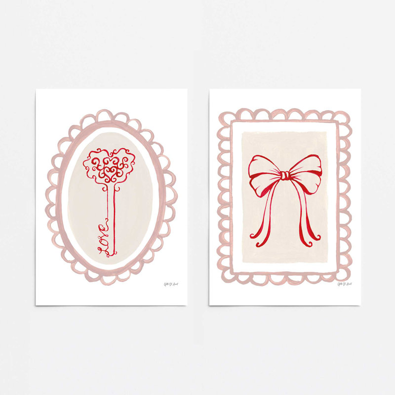 «Key to Love», ensemble de 2 reproductions d'art, Sans cadre, 24 po x 18 po