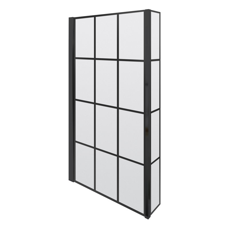 Pacific 808mm W x 1430mm H Pivot Semi-Frameless Bath Screen with Pattern Glass