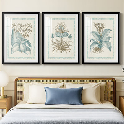 Willow Blue Besler I - reproduction sur mesure encadrée de qualité supérieure - 3 pièces