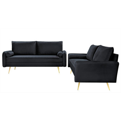 2-Piece Matching Velvet Sofa Set