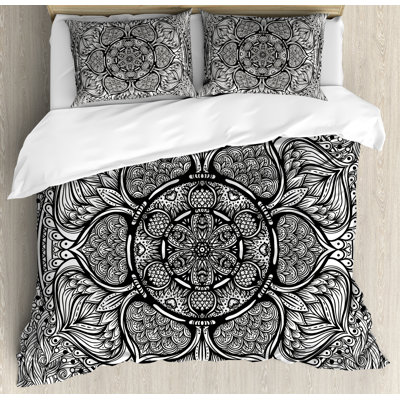 Ensemble de housse de couette native à motif de boho à motif d’inspiration ethnique mandala